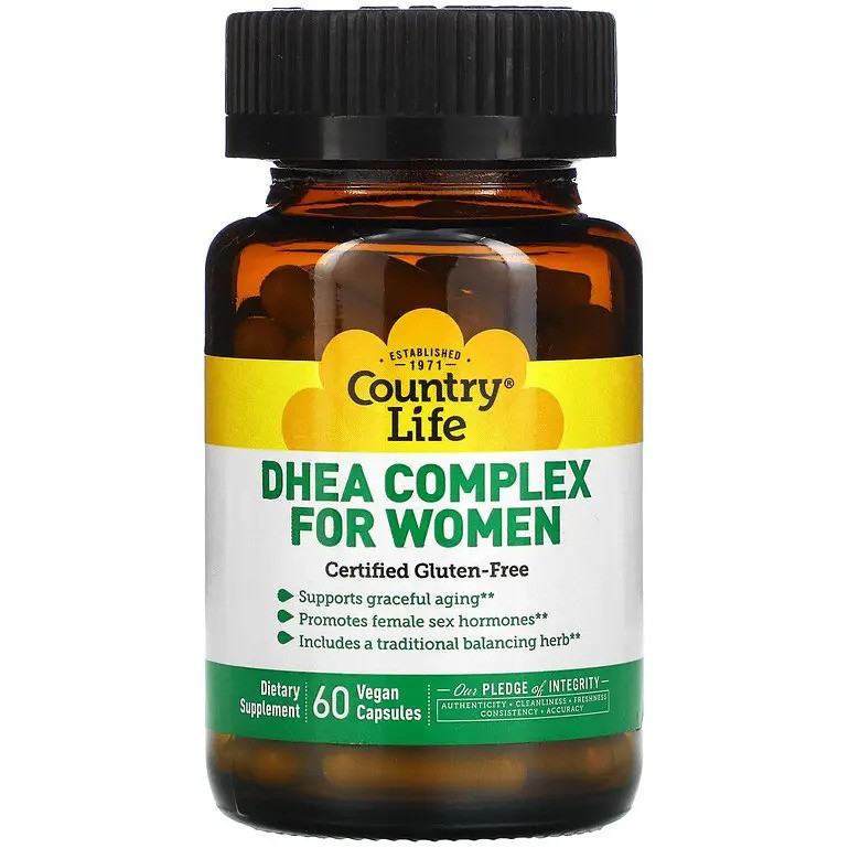 Комплекс для жінок Country Life "Д H E A Complex for Women" 25 мг (60 капсул), фото 1