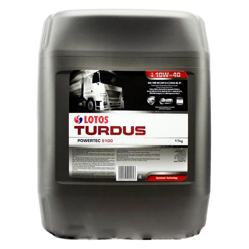Масло моторное Lotos Turdus Powertec 5100 10W-40 17 кг (WF-P703R00-000 ...