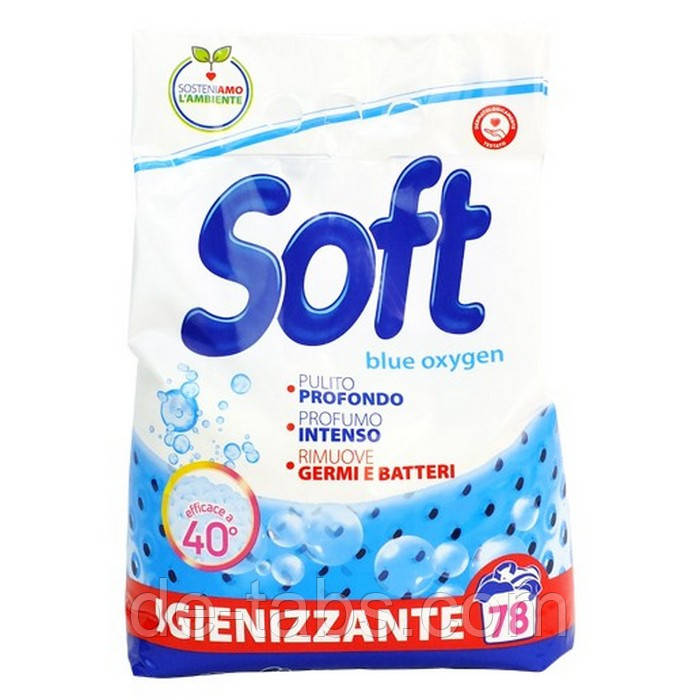 Пральний порошок-універсал Soft Blue Oxygen 3,9кг | 78 циклів прання