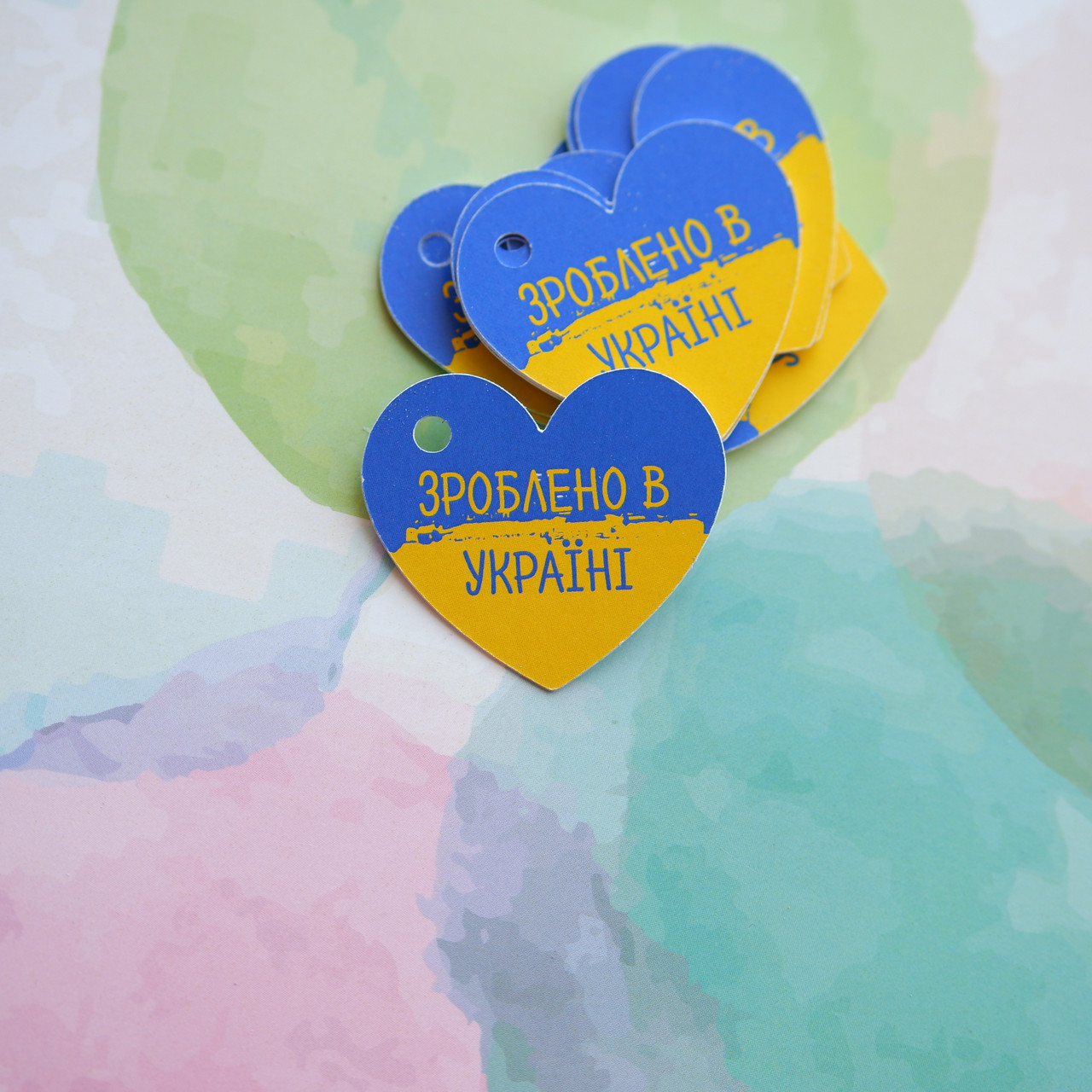 Бірка серце "Made in ukraine" 40х35мм