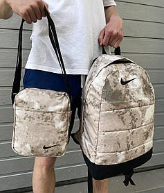 Комплект Nike камуфляж_1 рюкзак матрац + барсетка
