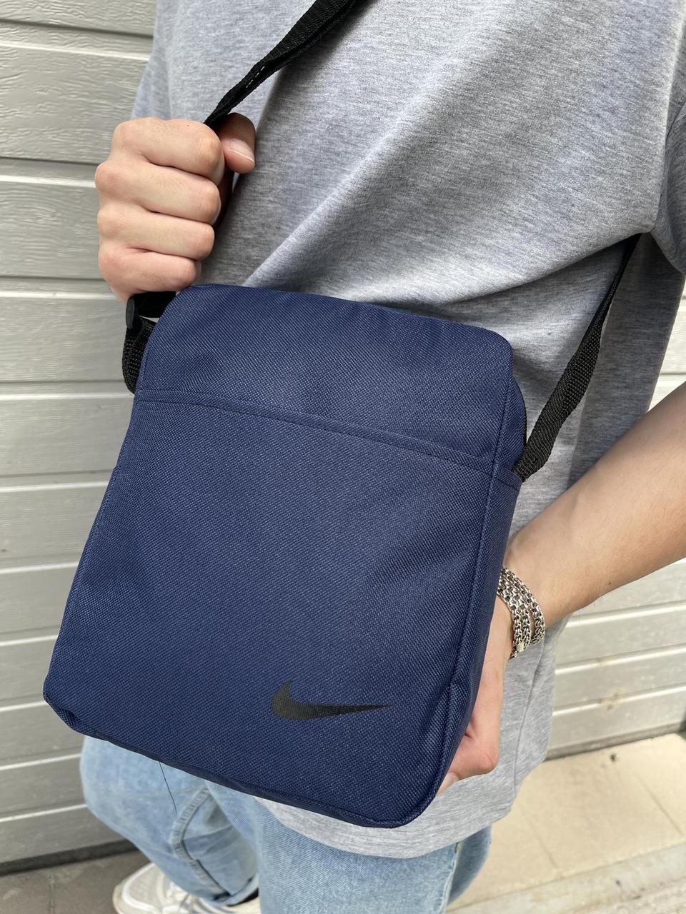 Барсетка Nike синій (чорний лого)