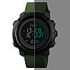 Армійський годинник чоловічий наручний з компасом термометром крокоміром водонепроникний Skmei Army Green, фото 2