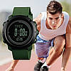 Армійський годинник чоловічий наручний з компасом термометром крокоміром водонепроникний Skmei Army Green, фото 3