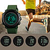 Армійський годинник чоловічий наручний з компасом термометром крокоміром водонепроникний Skmei Army Green, фото 7