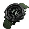 Армійський годинник чоловічий наручний з компасом термометром крокоміром водонепроникний Skmei Army Green, фото 4