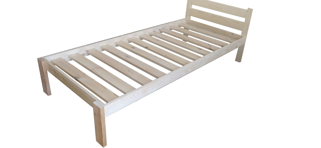 Ліжко односпальне Нікола 90×195, масив сосни, без покриття
