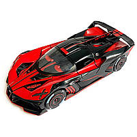 Машинка іграшкова металева Bugatti Bolide спортивна Бугатті Боліде, червоно-чорна, світло, звук, двері відкр., 20*5*10 см (2400), фото 2