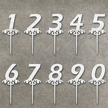 10 цифр з дзеркального акрилу (ширина кожної - 7 см) Код/Артикул Т0039ба