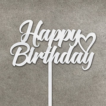 Дзеркальний топер "Happy Birthday" (↔ 12 см) Код/Артикул Т0177ба