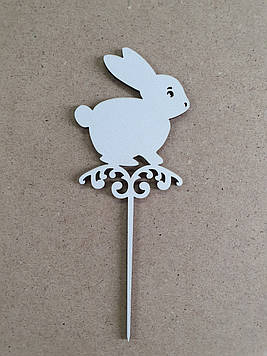 Топер "Зайка" з білого ДВП (↔ 4,5 см) Код/Артикул Тп7б