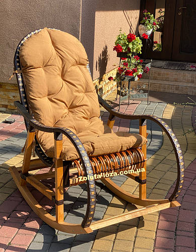 Купить Плетеная Кресло-качалка из лозы и ротанга. Арт: 9989, цена 4600 ...