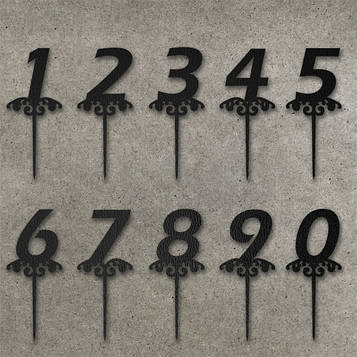 10 цифр з ДВП (ширина кожної - 7 см) Чорні Код/Артикул Т0039ч