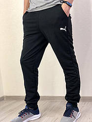 Чоловічі спортивні штани з манжетами Трікотаж двонітка Полубатал 48 50 52 52 54 56 однотонні різні кольори оптом Чорний
