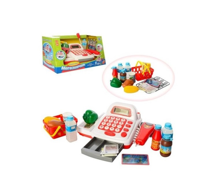 Дитячий іграшковий касовий апарат "Магазинчик" із набором продуктів, грошима та вагами Play Smart 7300