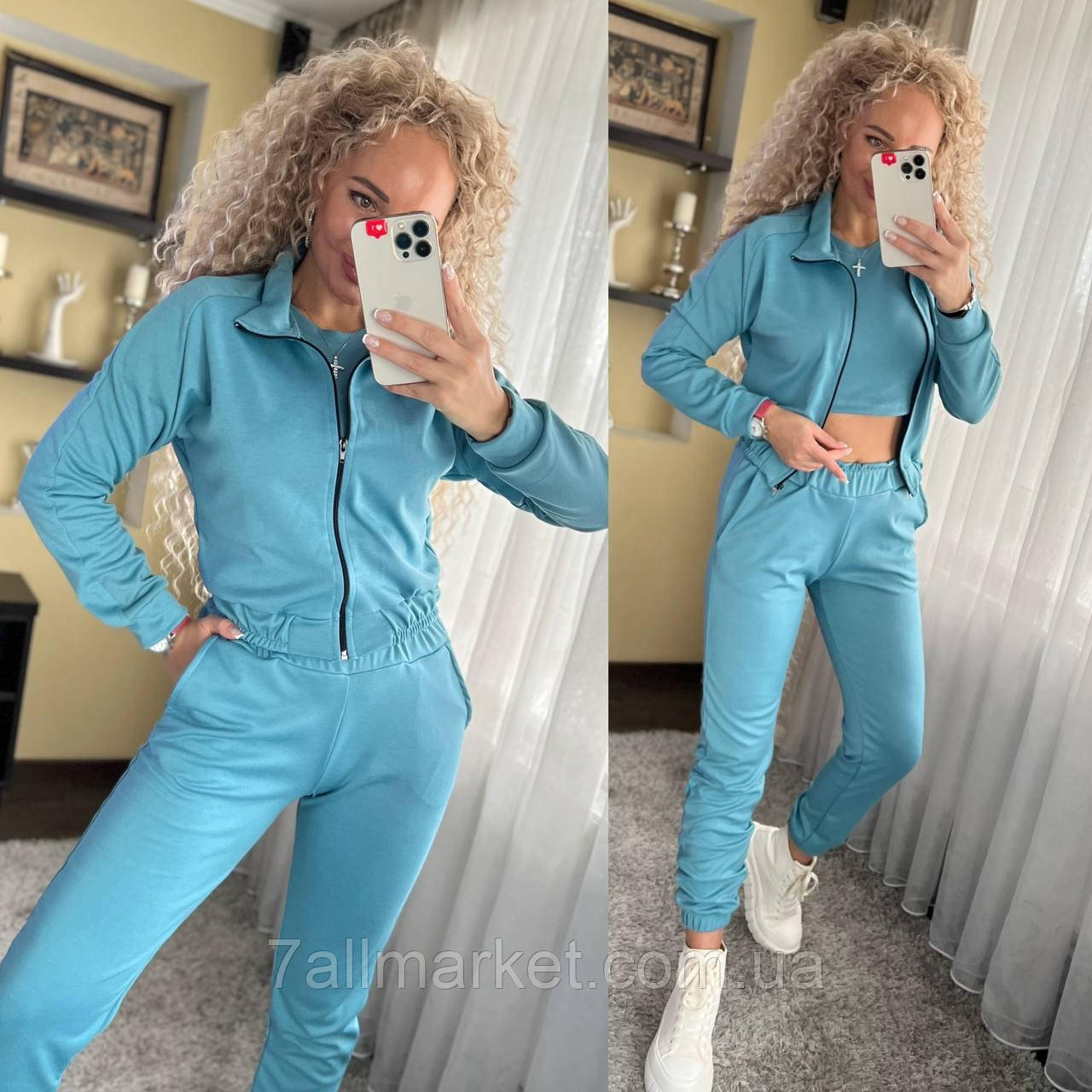 Купить Спортивный костюм 3-ка женский 2х нитка раз.S-XL (5цв) "MARGARET ...