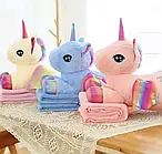 Плед іграшка подушка 3в1 єдиноріг ,3 кольори