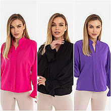 Жіноча однотонна сорочка суперсофт довгий рукав розміри норма та батал