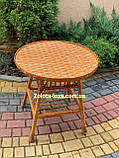 Плетений обідній стіл круглий з лози. Арт:5758, фото 3