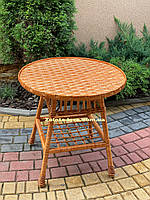 Плетений обідній стіл круглий з лози. Арт:5758