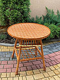 Плетений обідній стіл круглий з лози. Арт:5758, фото 2