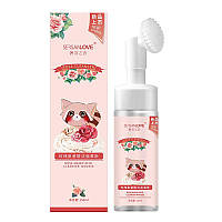 Пенка-мусс со щеточкой для умывания с экстрактом розы Sersanlove Rose Amino Acid Cleanser Mousse, 150мл