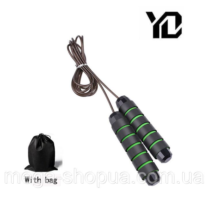 Скакалка швидкісна регульована на підшипниках + Чохол YD300-4. Скакалка для фітнесу, кросфіту, схуднення