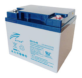 Акумуляторна батарея GEL RITAR DG12-40, Gray Case, 12V 40.0 Ah ( 198 х 166 х 169 (169) ) Q1