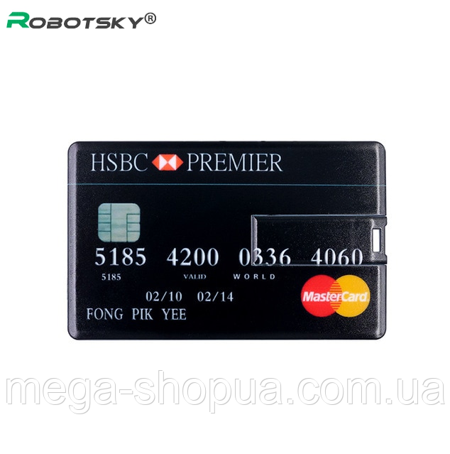 USB флешка 64GB "Банківська картка". USB флеш-накопичувач. Флеш пам'ять USB 63 гб RO76-64Q