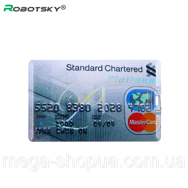 USB флешка 64GB "Банківська картка". USB флеш-накопичувач. Флеш пам'ять USB 63 гб RO76-64W