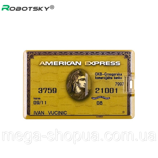 USB флешка 64GB "Банківська картка". USB флеш-накопичувач. Флеш пам'ять USB 63 гб RO76-64Y
