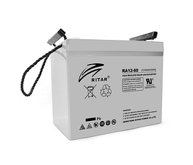 Акумуляторна батарея AGM RITAR RA12-60, Gray Case, 12 V 60.0 Ah (260 x 169 x 211 (218)
