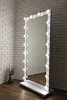 Підлогове гримерне дзеркало в повний зріст Фозі з підсвіткою без ламп 80х178 см, на колесах