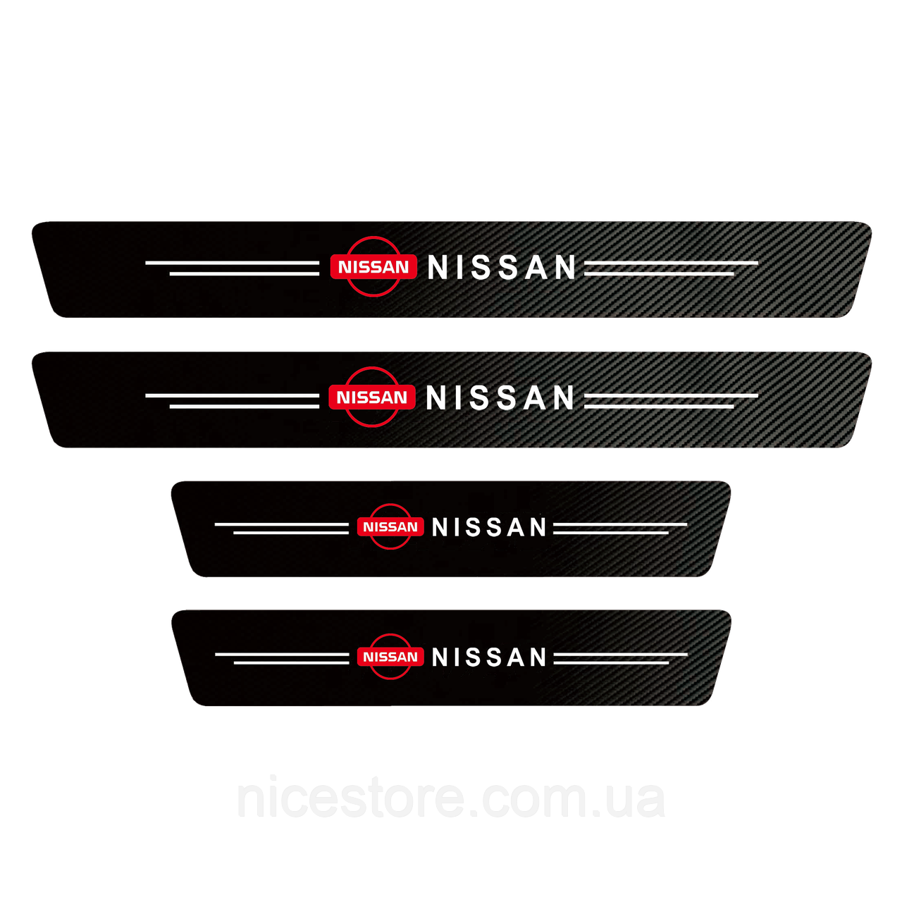 Захисна плівка на пороги авто з логотипом Nissan всі моделі та інші марки автомобілів style1, фото 1