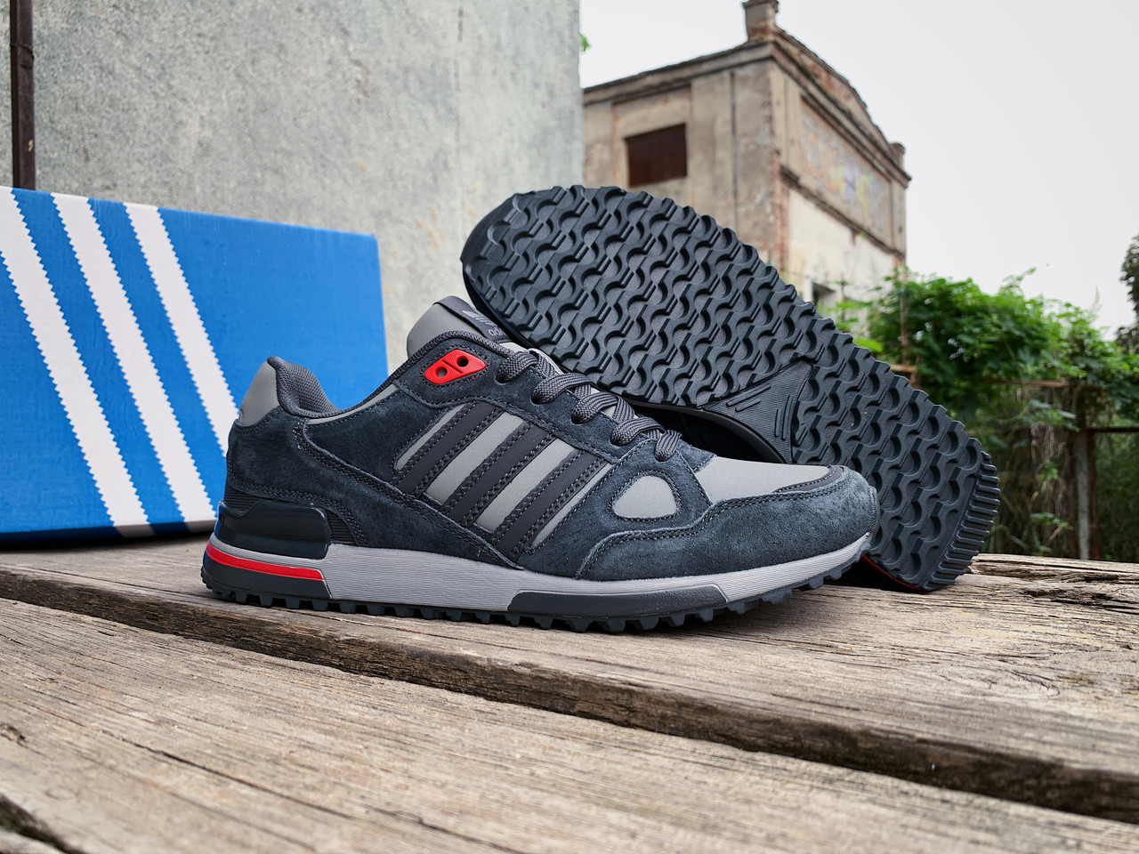 Чоловічі кросівки демісезонні Adidas ZX 750 Grey Red сірі з червоним