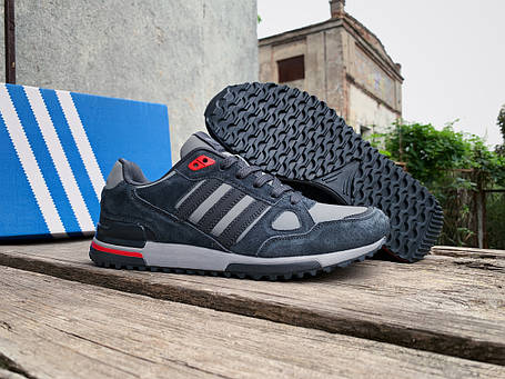 Чоловічі кросівки демісезонні Adidas ZX 750 Grey Red сірі з червоним, фото 1