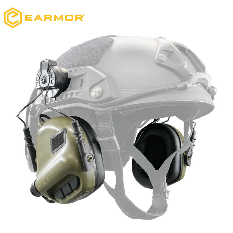 Навушники активні тактичні на каску EARMOR M31H 22dB NRR Олива