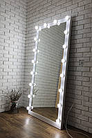 Підлогове дзеркало для макіяжу у повний зріст з підсвіткою із ламп Лічі 80х170 см