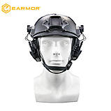 Навушники активні тактичні на каску EARMOR M31H 22dB NRR Олива, фото 4