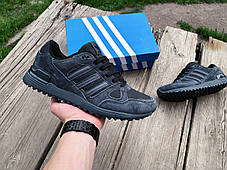 Чоловічі кросівки демісезонні Adidas ZX 750 Graphite сірі, фото 4
