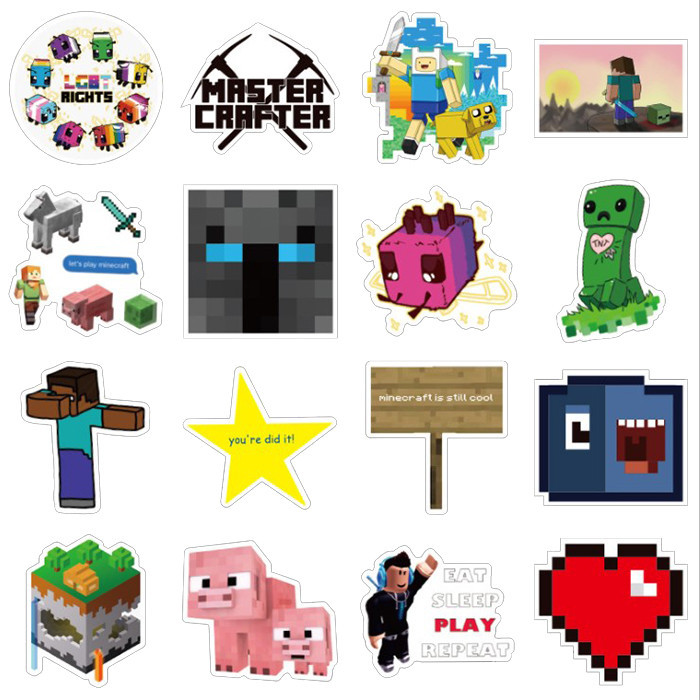 Купить Набор стикеров Майнкрафт, наклейки Minecraft 50 шт (8235), цена ...