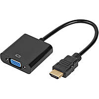 Переходник-конвертер HDMI (M) - VGA (F), TRY, черный