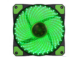 Вентилятор 120*120*25мм 3pin+molex TRY FAN LED з підсвічуванням зелений новий