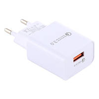 Зарядное устройство сетевое USB 5-12V QC3.0 3A белое новое