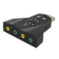 Звукова карта USB 2х2 каналу TRY 7.1 Channel Sound із кнопками чорний новий