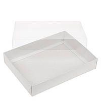 Коробка 200х150х35 для пряника з прозорою кришкою, біла