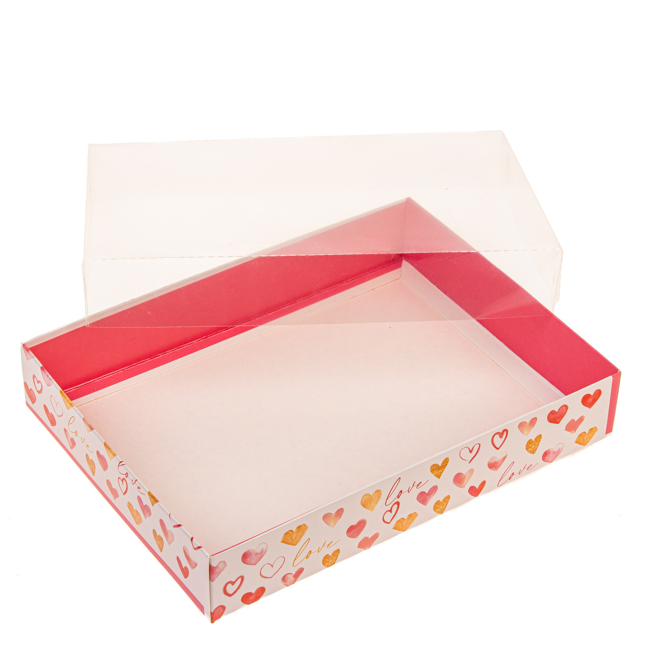 Коробка 200х150х35 для пряника з прозорою кришкою "Love is", фото 1