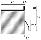 Крапельник накладка з'єднувач для профілю відкритого балкона та тераси закінчення для плитки коричнево-сірий, фото 3