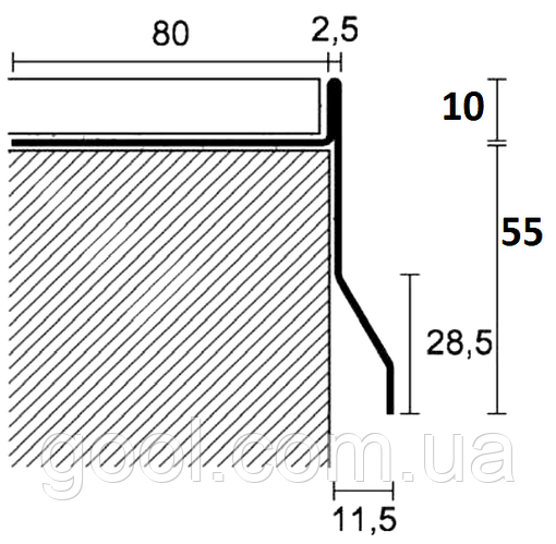Купить Капельник алюминиевый карниз для края открытого балкона и ...