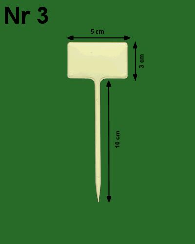 Табличка для маркування рослин №3 5х3см, ніжка 10см, 1 шт